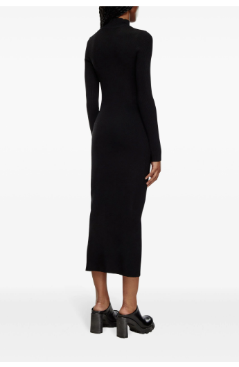 DIESEL Ribbed Knit Bodycon Dress with Cut-Out Detailing