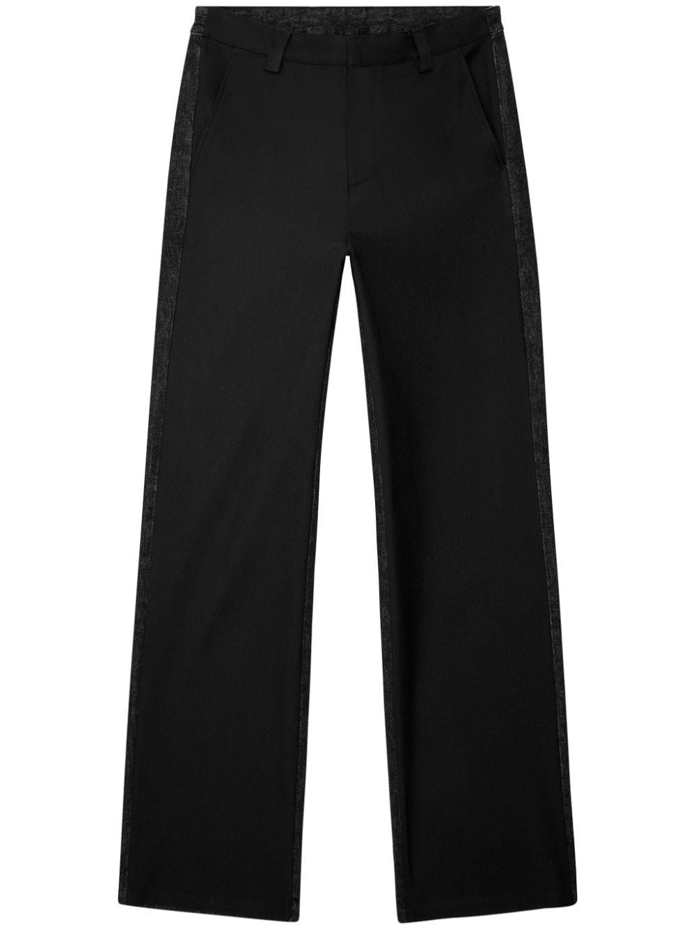 DIESEL Contemporary Black Wool-Blend Trousers