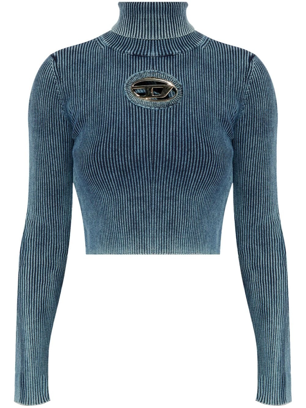 DIESEL Cropped Roll Neck Sweater with Cut-Out Detail