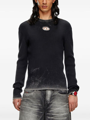 DIESEL Organic Cotton Ribbed Knit Sweater - Extra Long Sleeves