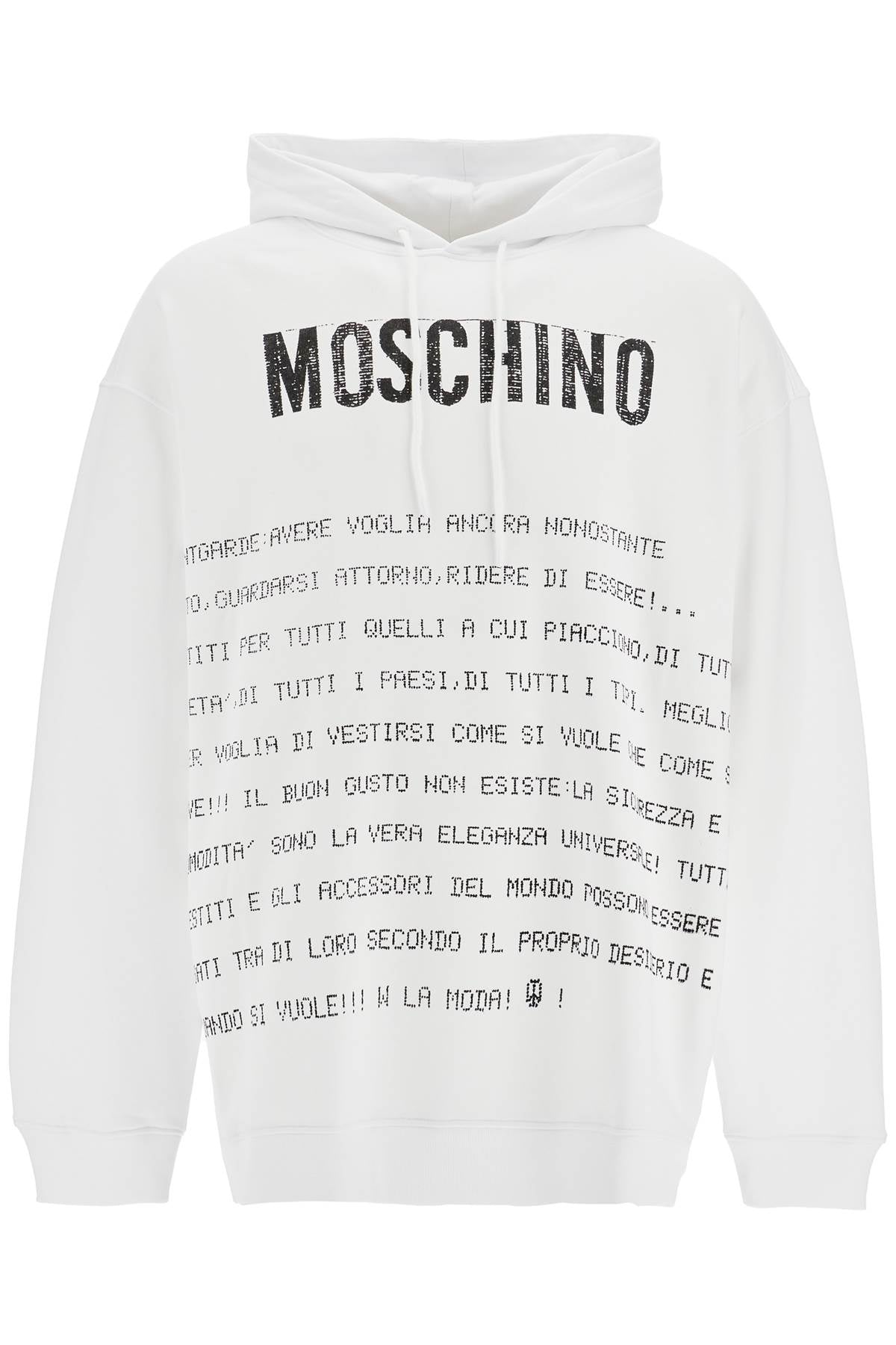 MOSCHINO COUTURE Oversized Hooded Sweatshirt with Statement Lettering - Men's Medium