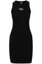 DIESEL Ribbed Viscose Mini Dress with Wide Neckline