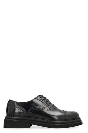 DOLCE & GABBANA Men's Formal Black Leather Oxford Shoes for FW23