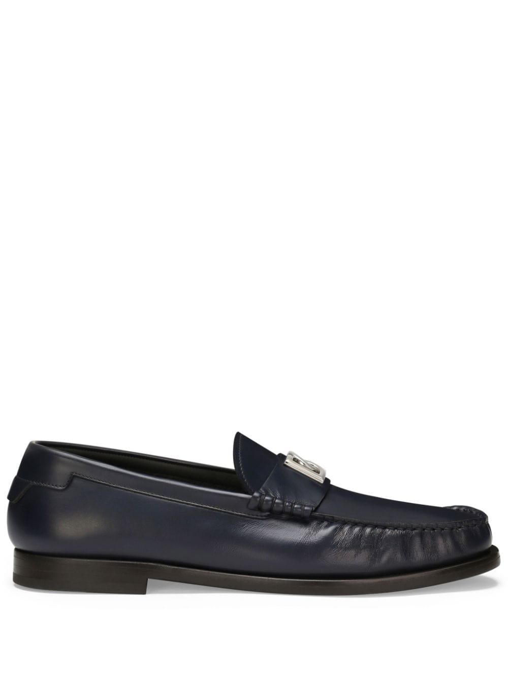 DOLCE & GABBANA Blue Calfskin Leather Loafers for Men