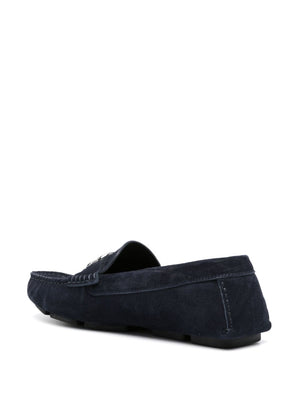 DOLCE & GABBANA Midnight Blue Suede Slip-Ons for Men