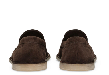 DOLCE & GABBANA Classic Brown Suede Slip-On Shoes for Men