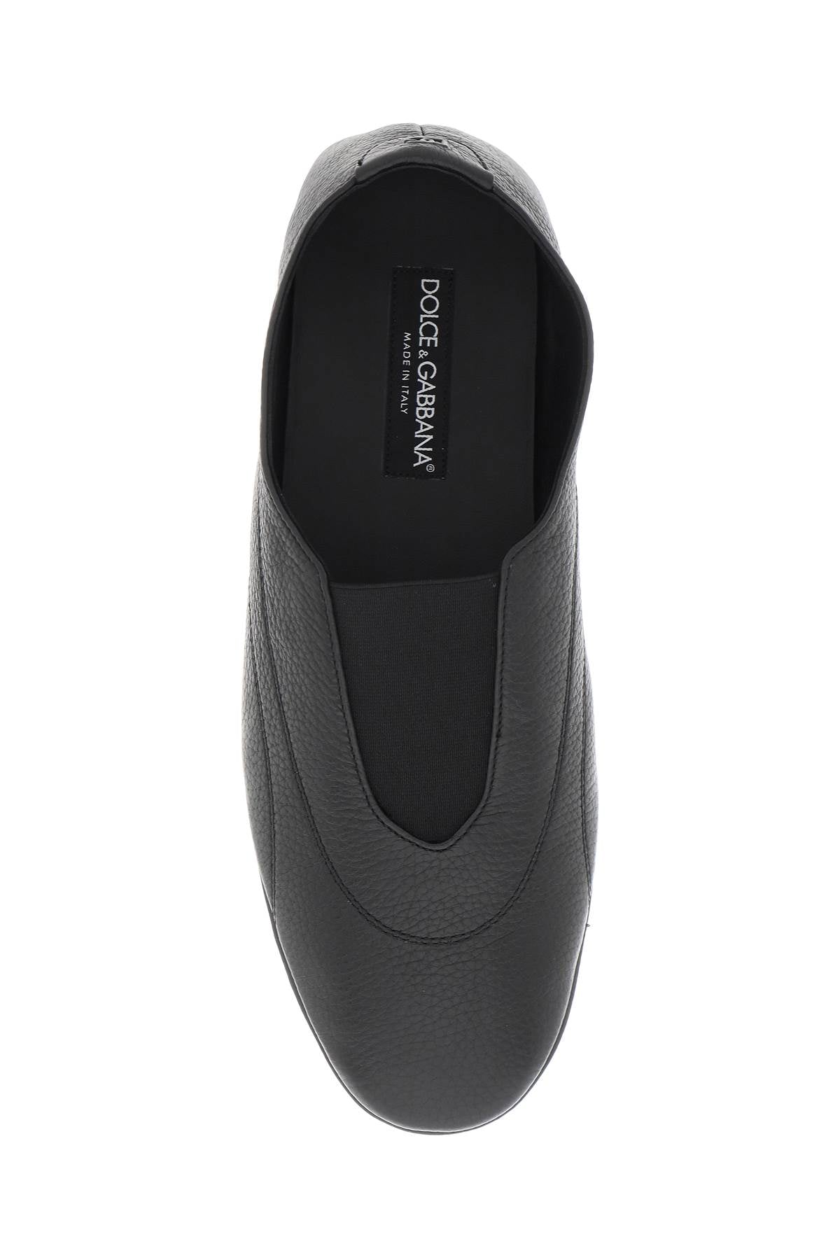 DOLCE & GABBANA Black Leather Slipper for Men