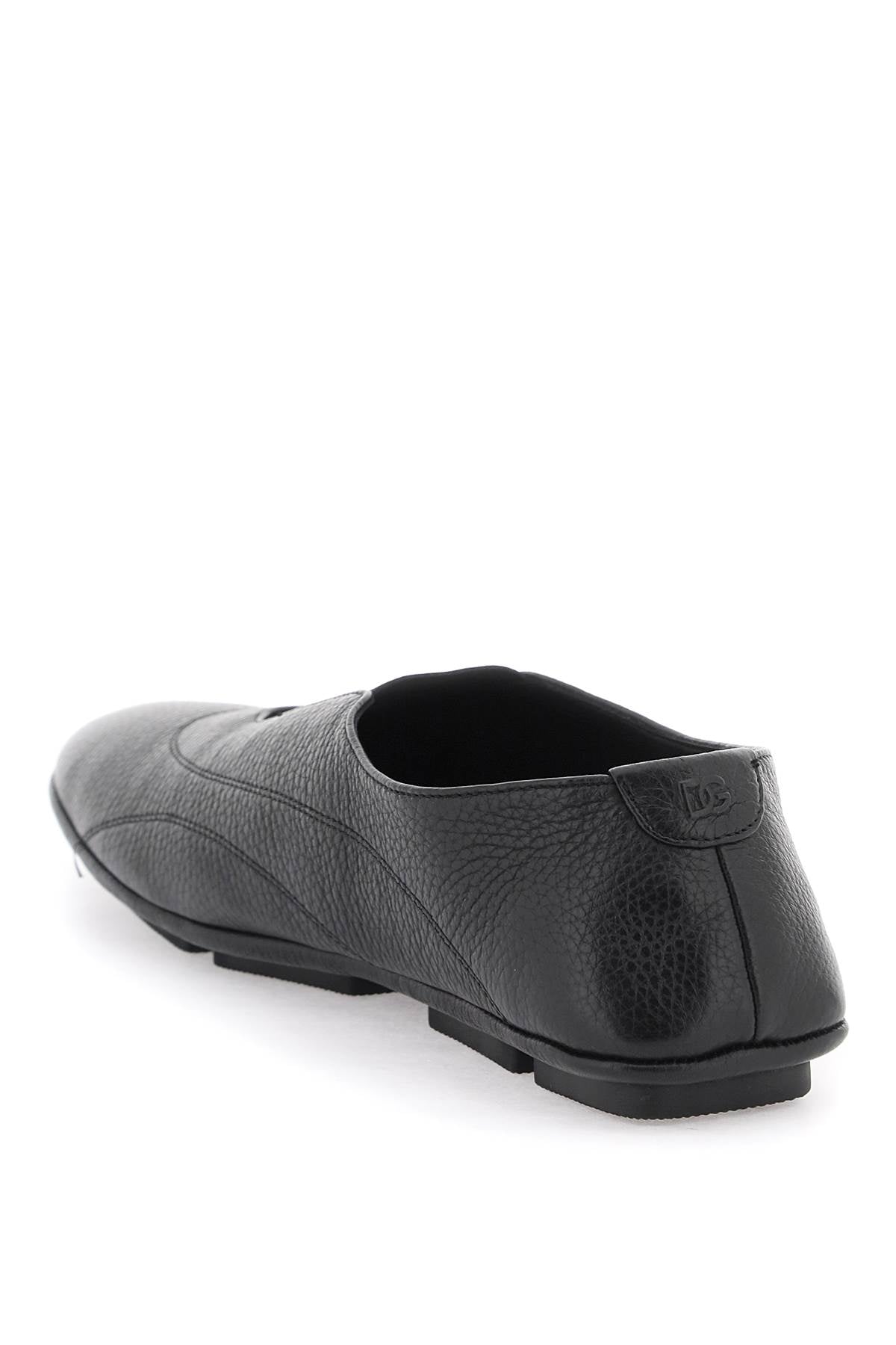 DOLCE & GABBANA Black Leather Slipper for Men