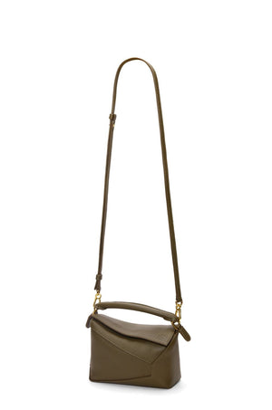 LOEWE Mini Puzzle Calfskin Handbag in Brown for Women