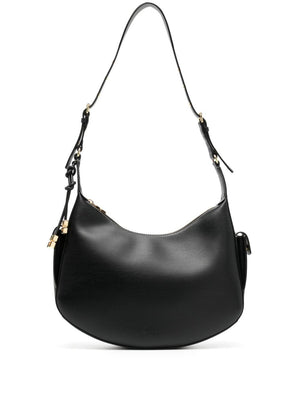 GANNI Mini Half Moon Handbag with Elegant Gold Accents