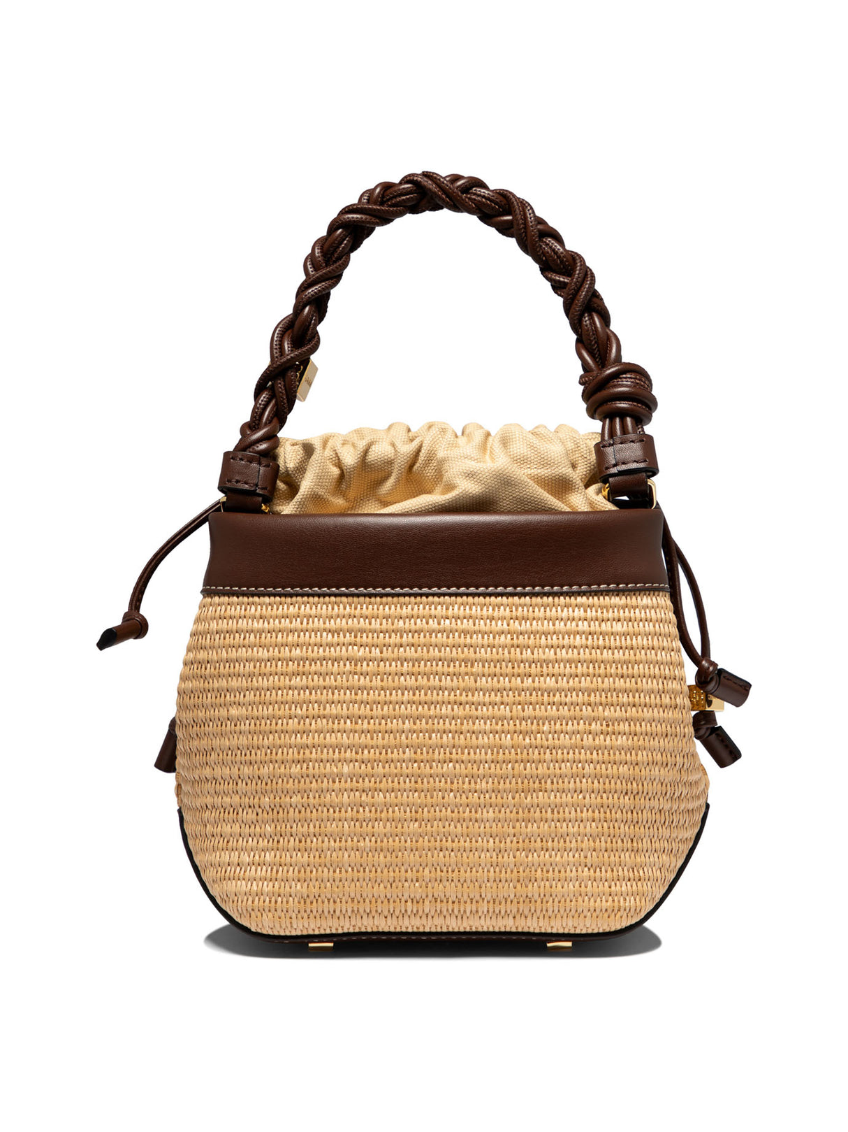 GANNI Chic Beige Mini Bucket Crossbody Bag