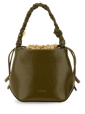 GANNI Recycled Leather Bucket Handbag for Women