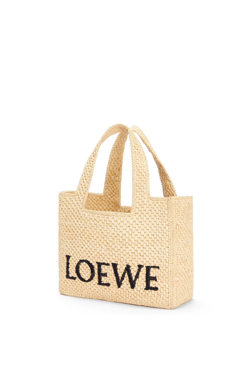 LOEWE Small Beige Raphia & Calfskin Tote Bag for Women SS24