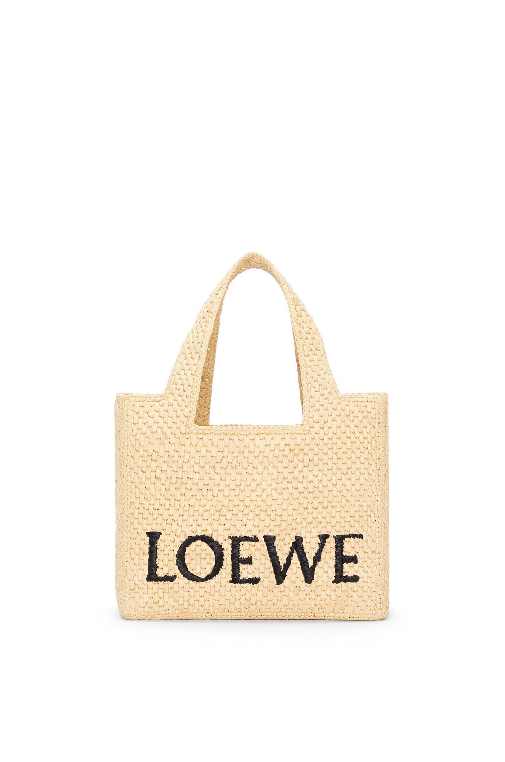 LOEWE Small Beige Raphia & Calfskin Tote Bag for Women SS24