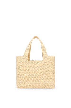 LOEWE Small Beige Raphia & Calfskin Tote Bag for Women SS24