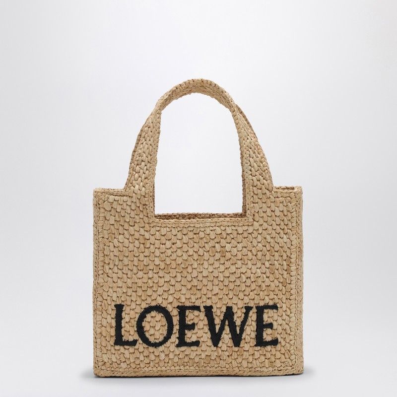 LOEWE Mini Raffia Tote Handbag with Adjustable Strap