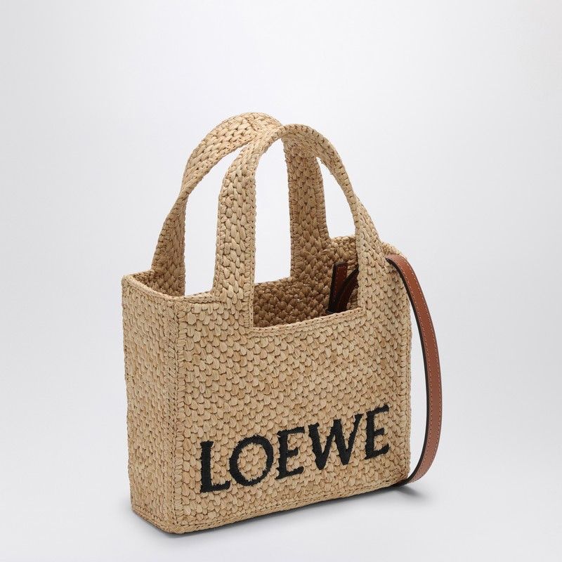 LOEWE Mini Raffia Tote Handbag with Adjustable Strap