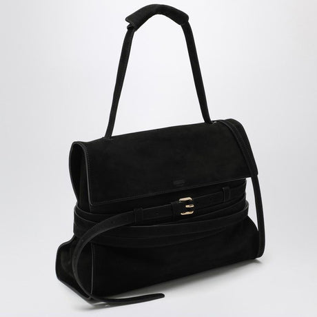 MOSCHINO COUTURE Mini Black Suede Crossbody Shoulder Bag