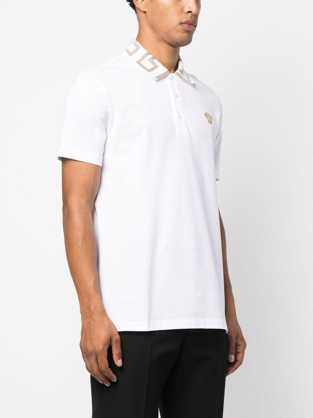 VERSACE Men's Greek Collar Polo Shirt in Mixed Colours