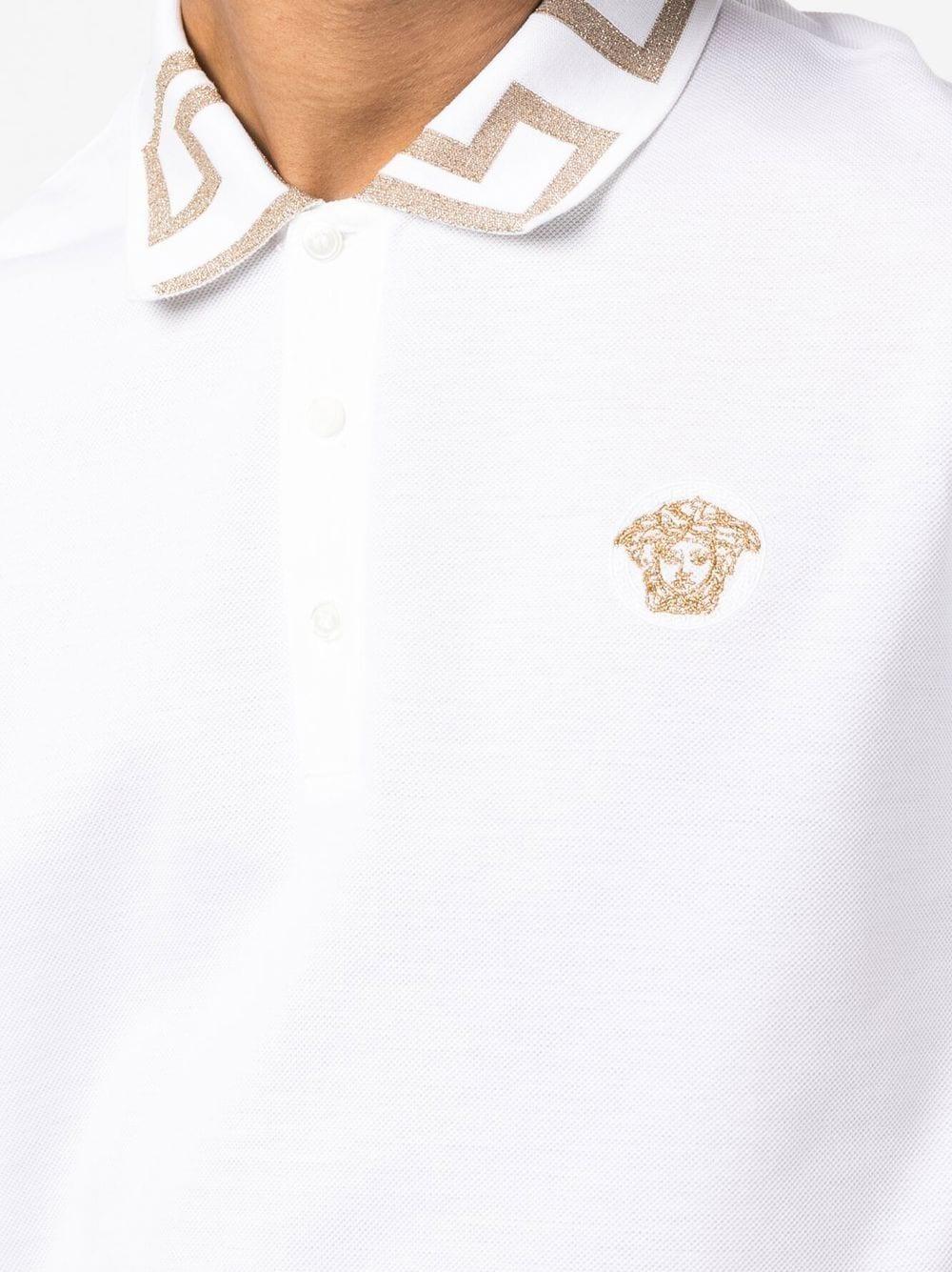 VERSACE Men's Greek Collar Polo Shirt in Mixed Colours