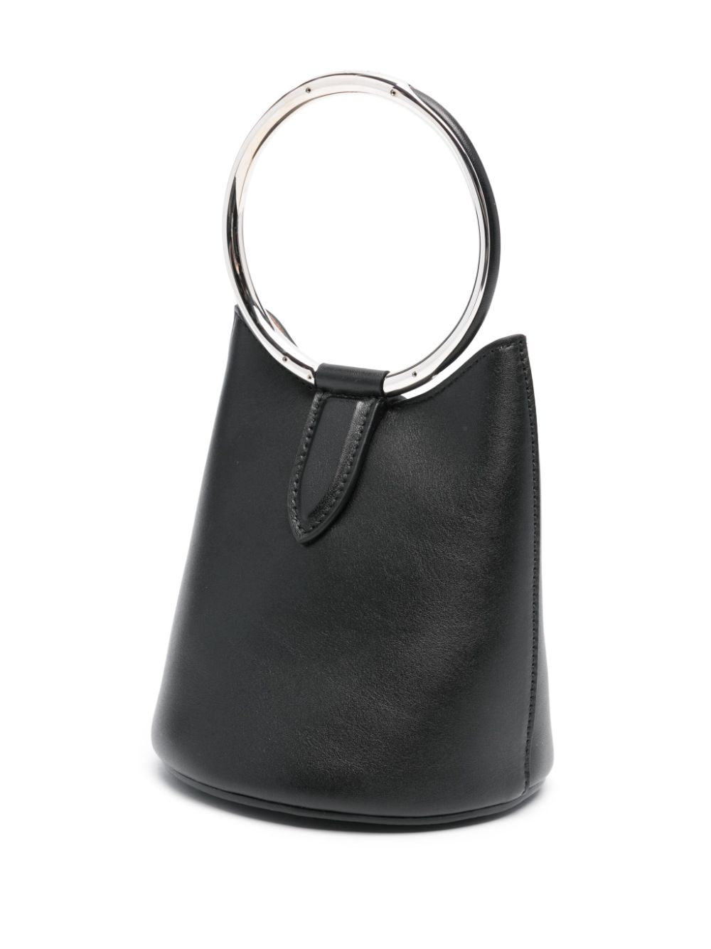 ALAIA Chic Mini Leather Bucket Bag with Ring Handle