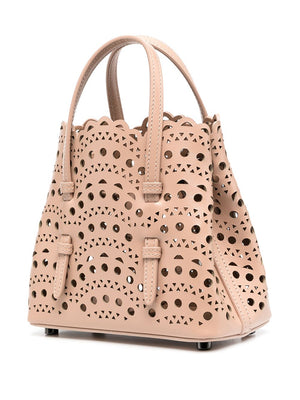 ALAIA Mini Leather Tote Handbag