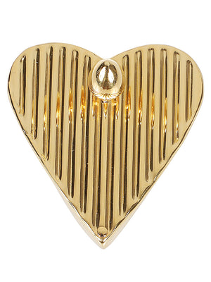 ALAIA Golden Heart Dome Earrings