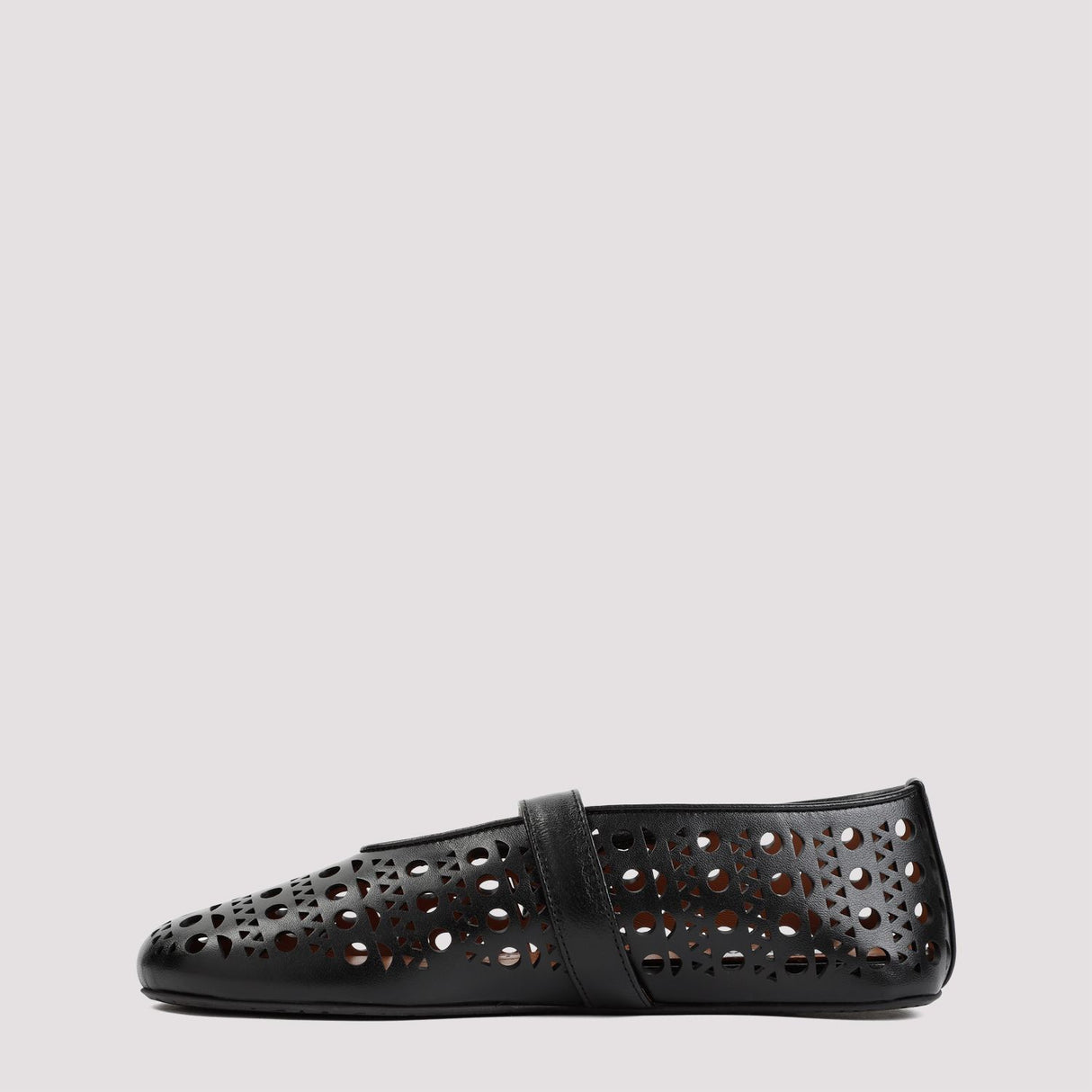 ALAIA Sleek and Chic Black Leather Flats for Women