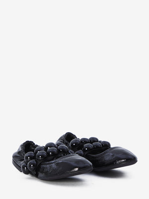 ALAIA Sleek Patent Sphere Ballet Flats