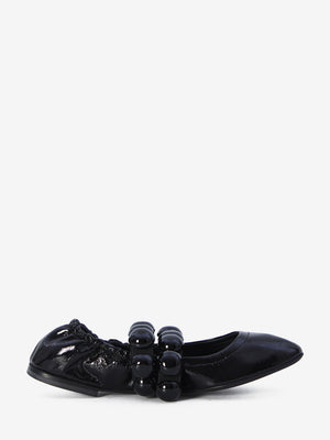 ALAIA Sleek Patent Sphere Ballet Flats