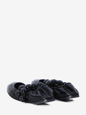 ALAIA Sleek Patent Sphere Ballet Flats