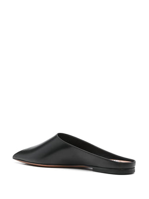 ALAIA Elegant Open-Toe Leather Flats for Women