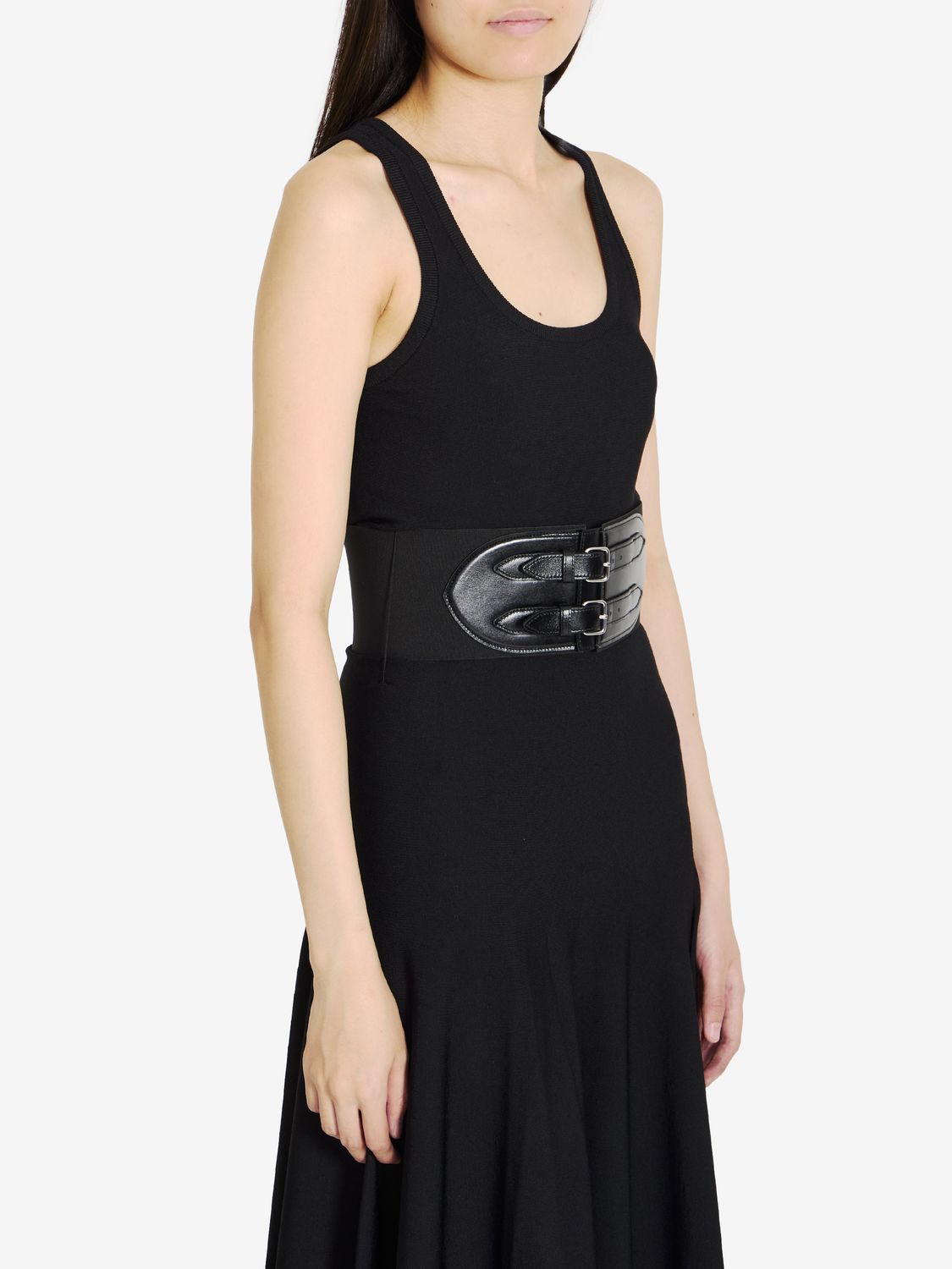 ALAIA Elegant Black Dress with Belt - Fall/Winter 2024