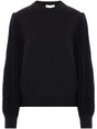 ALAIA Fringe Sleeve Black Tassel Sweater