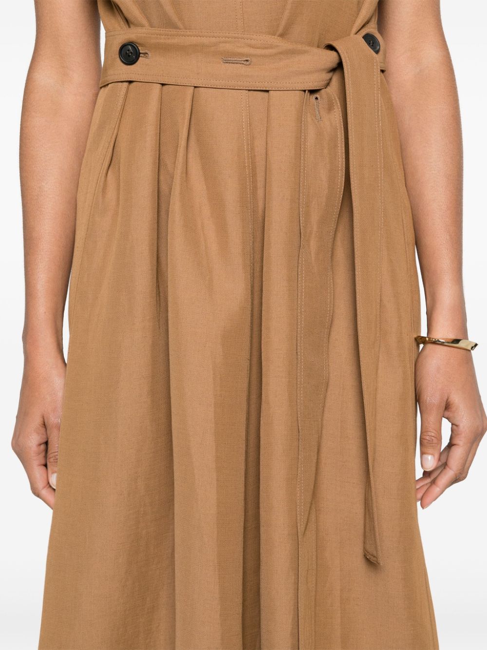 FABIANA FILIPPI Women's Sand Beige A-Line Dress with Detachable Belt