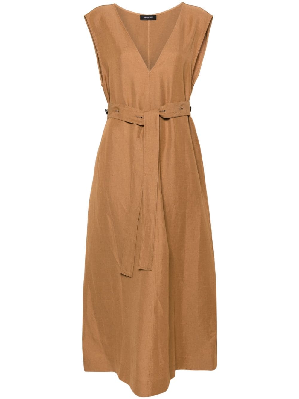 FABIANA FILIPPI Women's Sand Beige A-Line Dress with Detachable Belt