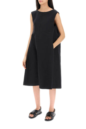 MARNI Black Flared Silhouette Cotton Dress for Women - SS24 Collection