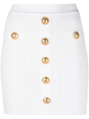 BALMAIN 23SS White Mini Skirt for Women