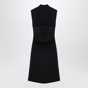 MAX MARA SPORTMAX Sleeveless Black Wool Blend Dress