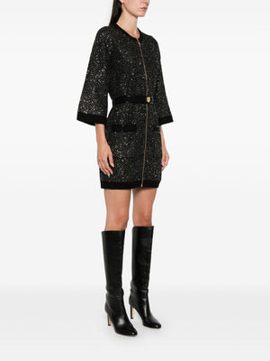 ELISABETTA FRANCHI Glamorous Sequin Embellished Mini Dress