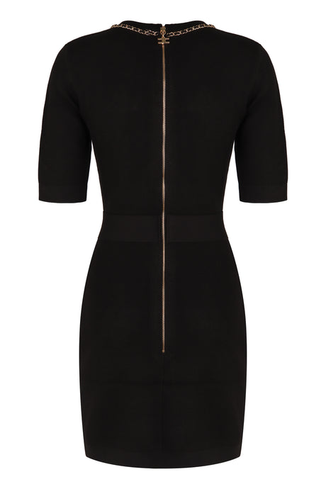 ELISABETTA FRANCHI Chic Chain-Trimmed Mini Dress