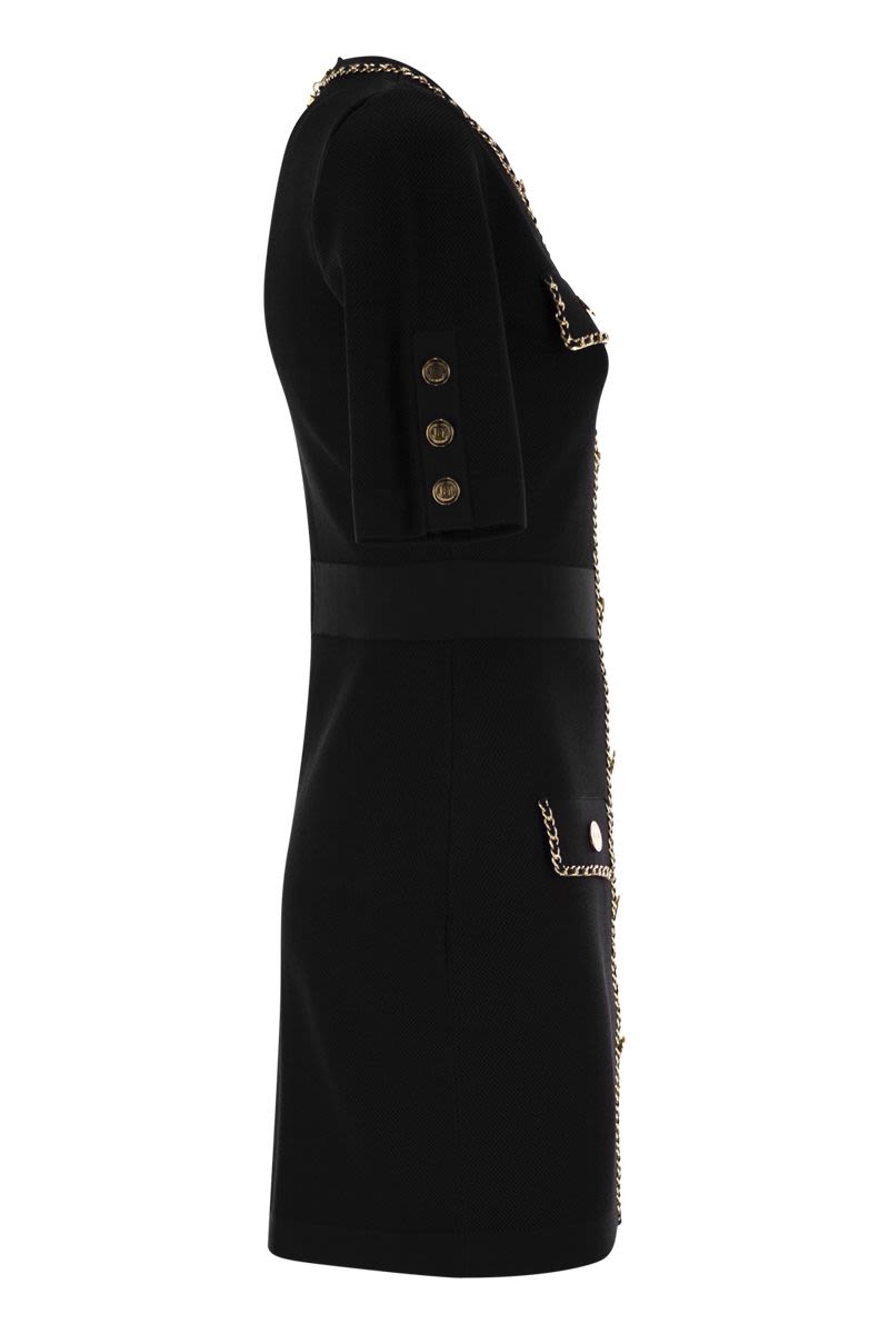 ELISABETTA FRANCHI Embellished Button Slim Fit Dress