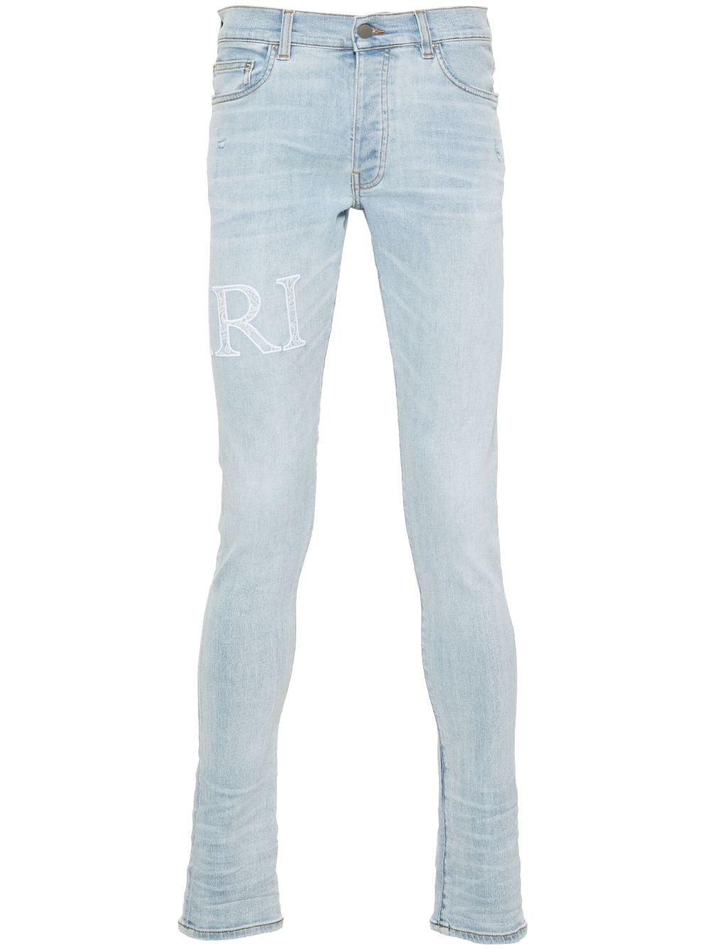 AMIRI Bandana Jacquard Skinny Jeans