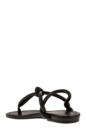 FABIANA FILIPPI Modern Black Leather Flip-Flops for Women