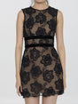 SELF-PORTRAIT Elegant Black Lace Mini Dress with Velvet Accents