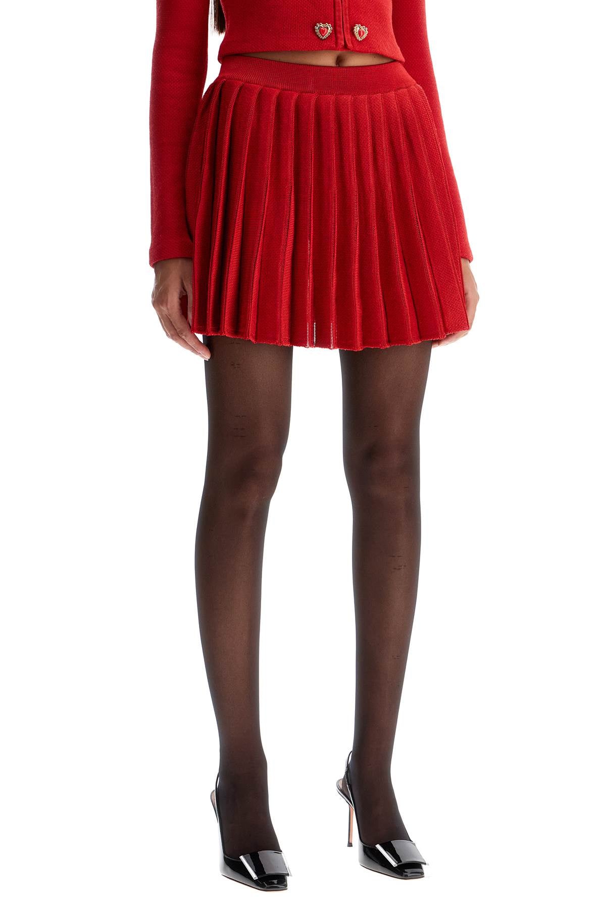 SELF-PORTRAIT Pleated Mini Skirt - Regular Fit