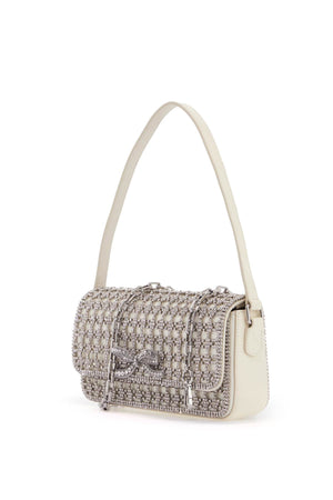 SELF-PORTRAIT Crystal Mesh Baguette Handbag