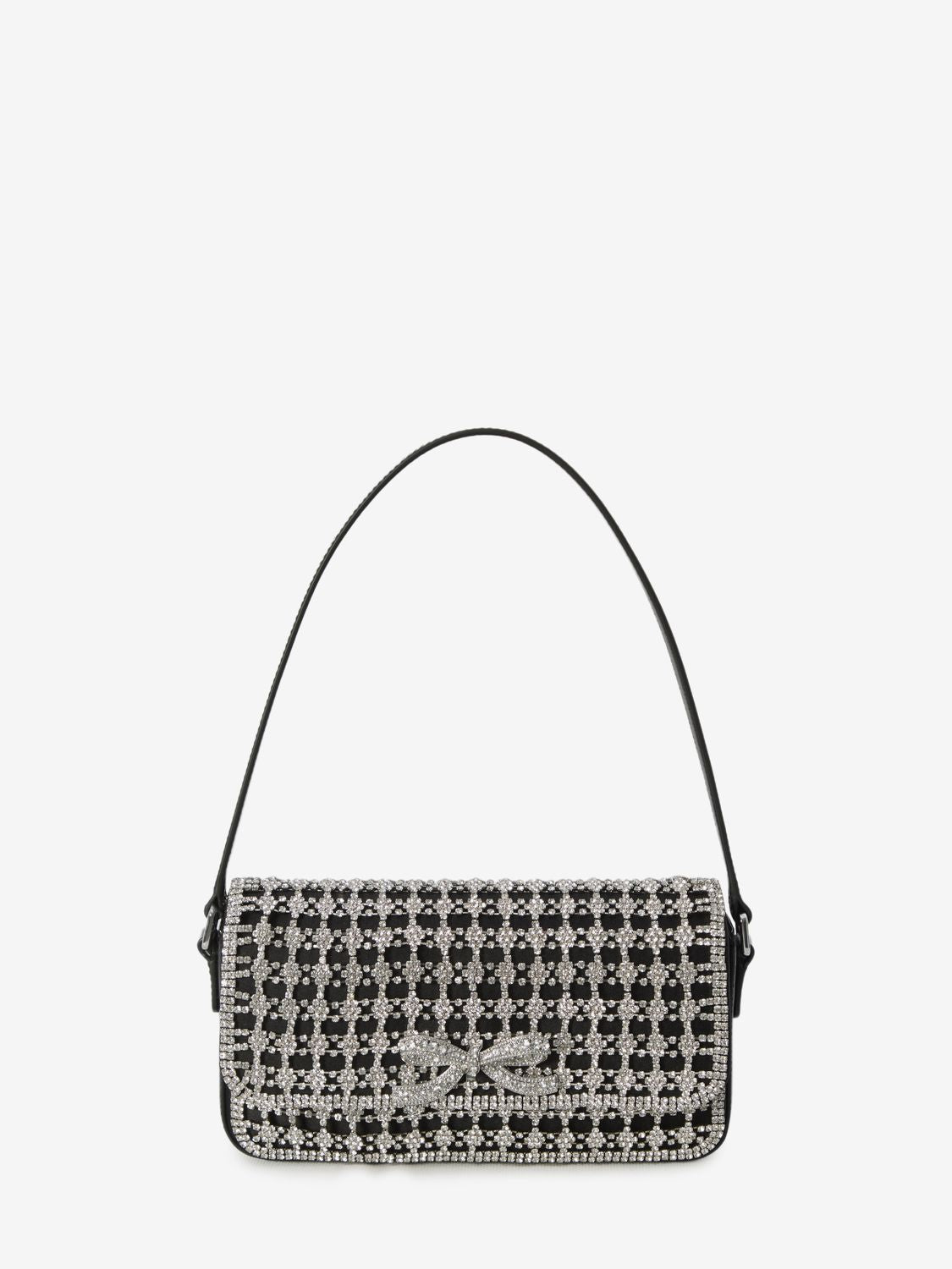 SELF-PORTRAIT Elegant Crystal Mini Handbag with Bow Detail - 34x25x8 cm