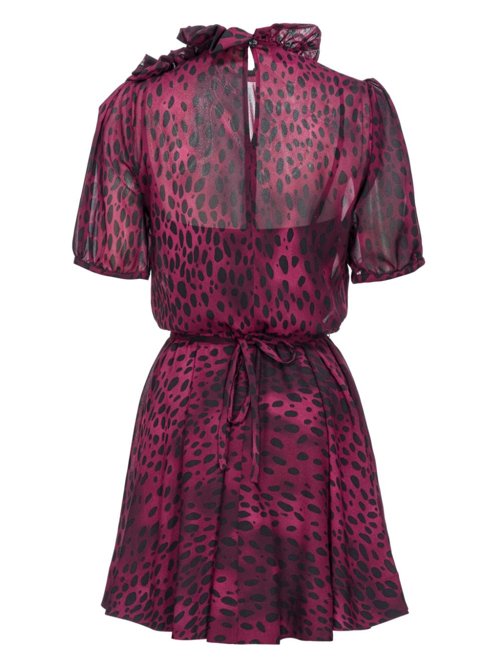 PINKO Mini Frilled Cheetah Print Dress