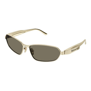 BALENCIAGA Ruthenium Metal Sunglasses with Green Lenses